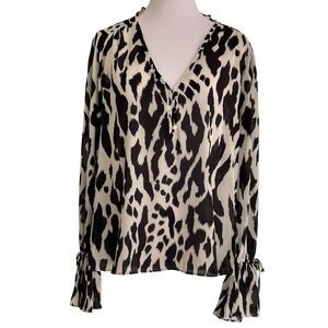 Parker Zebra Print Blouse‎ Size Large